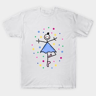 Little ballerina with blue tutu and dots T-Shirt